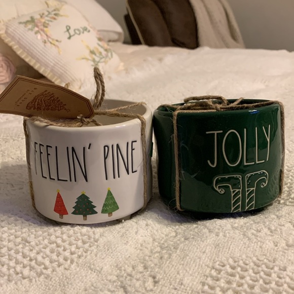 RAE DUNN Christmas Holiday decor candy nuts dish jelly jars GIFT or hostess - Picture 2 of 7